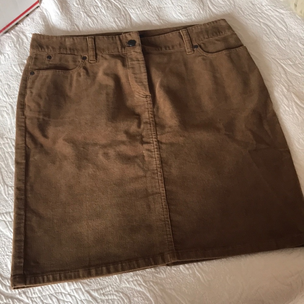 Talbots Brown corduroy skirt. Size 10p